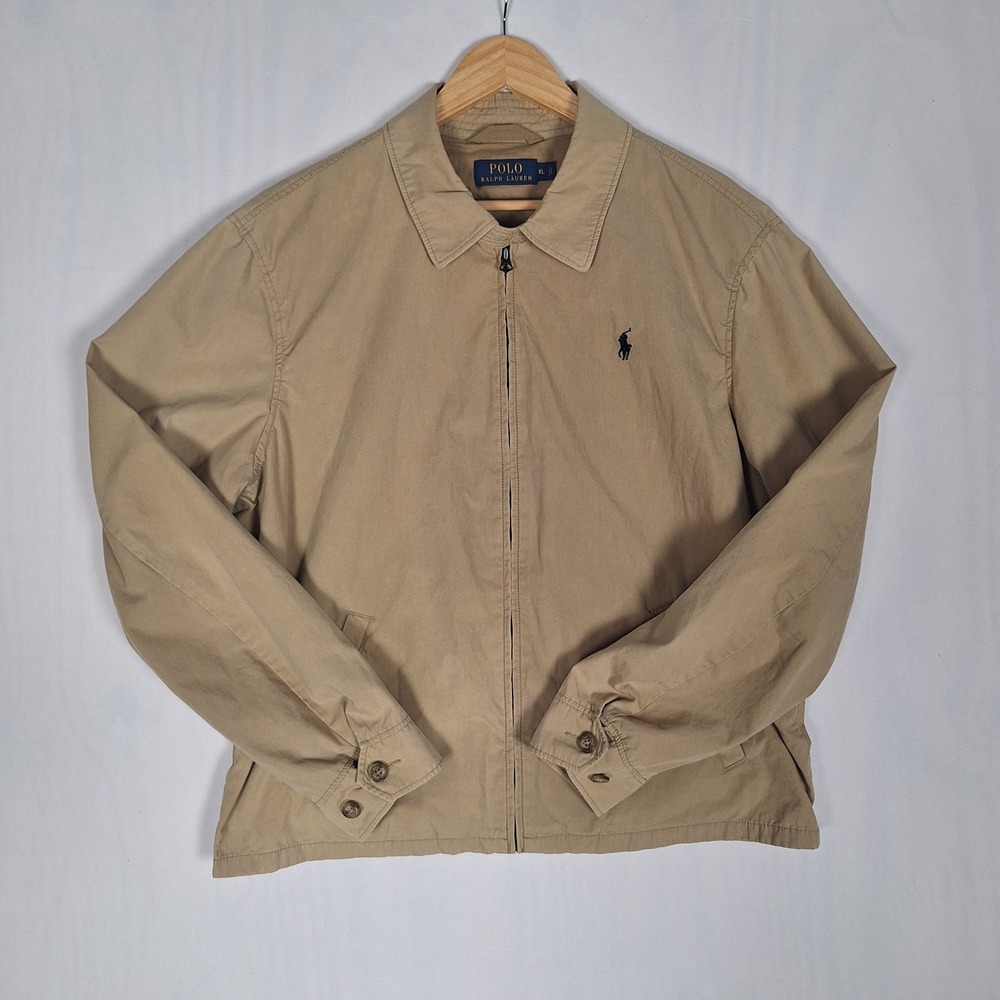 Polo Ralph Lauren Harrington Jacket Vintage 90s Full Zip Tan XL